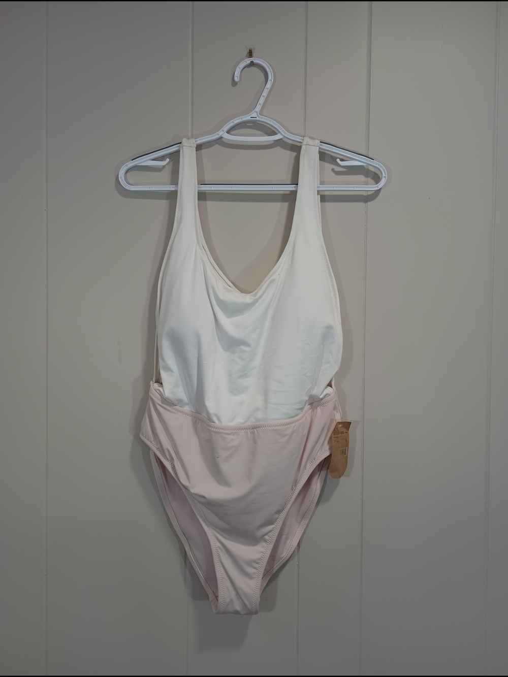 Cremieux Two-Tone Pink & White One-Piece Swimsuit